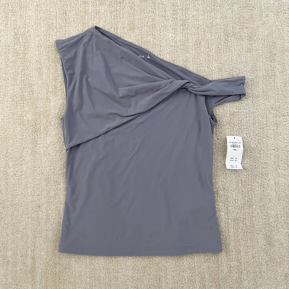 NWT Abercrombie & Fitch Blue One Shoulder Asymmetric Blouse Tank Top S